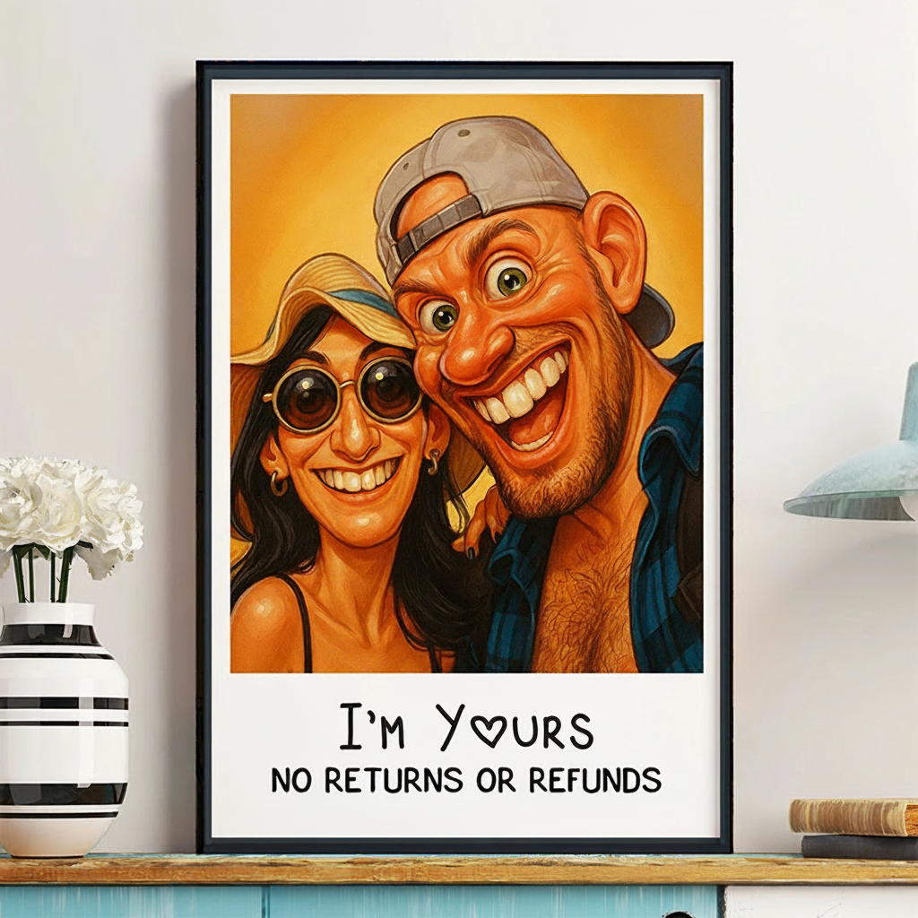 Personalized Wall Art For Funny Couples Poster Without Frame Custom Art Lover Gift Custom Portrait