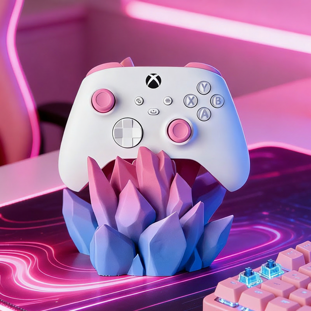 Personalized Crystal Controller Dock Video Game Controller Holder Gamer Gift 3D Printed Gift for Game Lovers