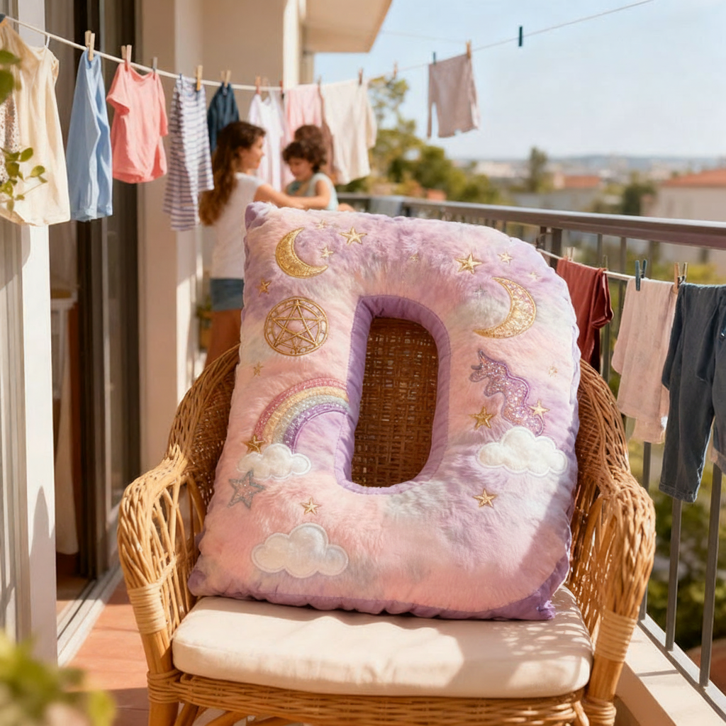 Personalized Graphic 3D Print Magic Rainbow Letter Pillow with Your Name Soft Stuffed Toy for Kids Unique Decorative Cushion for Girls' Room