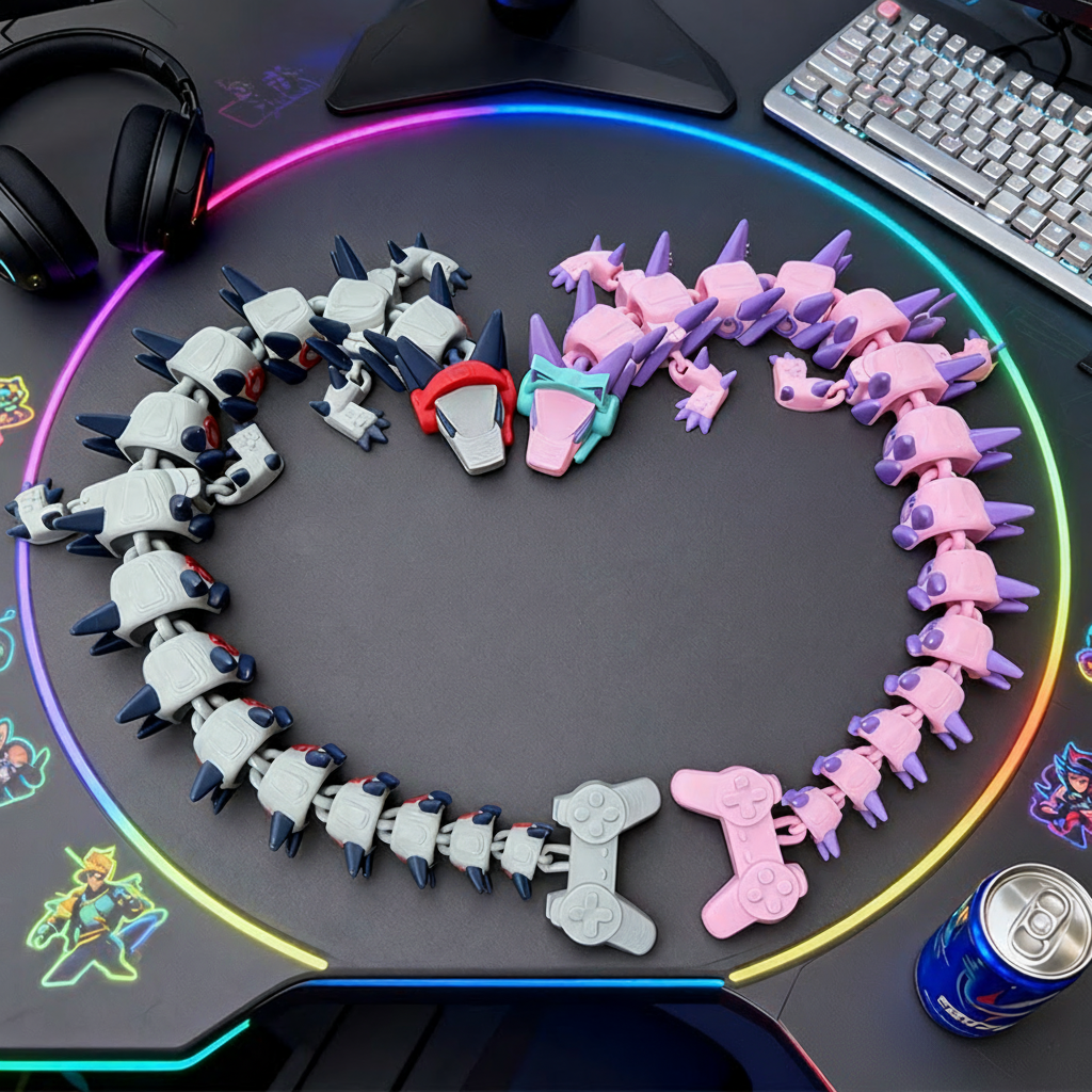 Personalized 3D Printed Gamer Dragon3D Printed Gift for Game Lovers