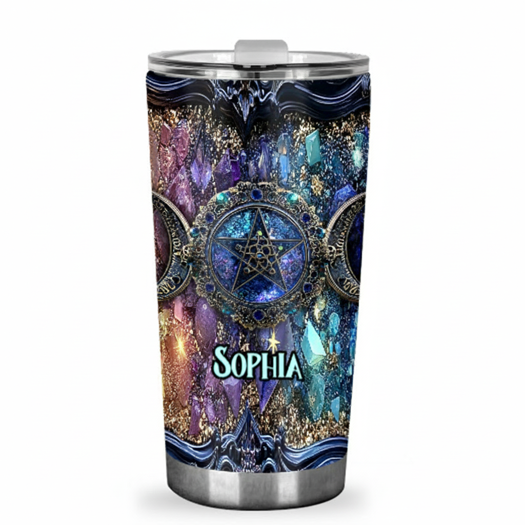 Personalized 2D Flat Cosmic Dreamcatcher 20oz Tumbler Custom Magic Witch Themed Tumbler for Magic Lovers