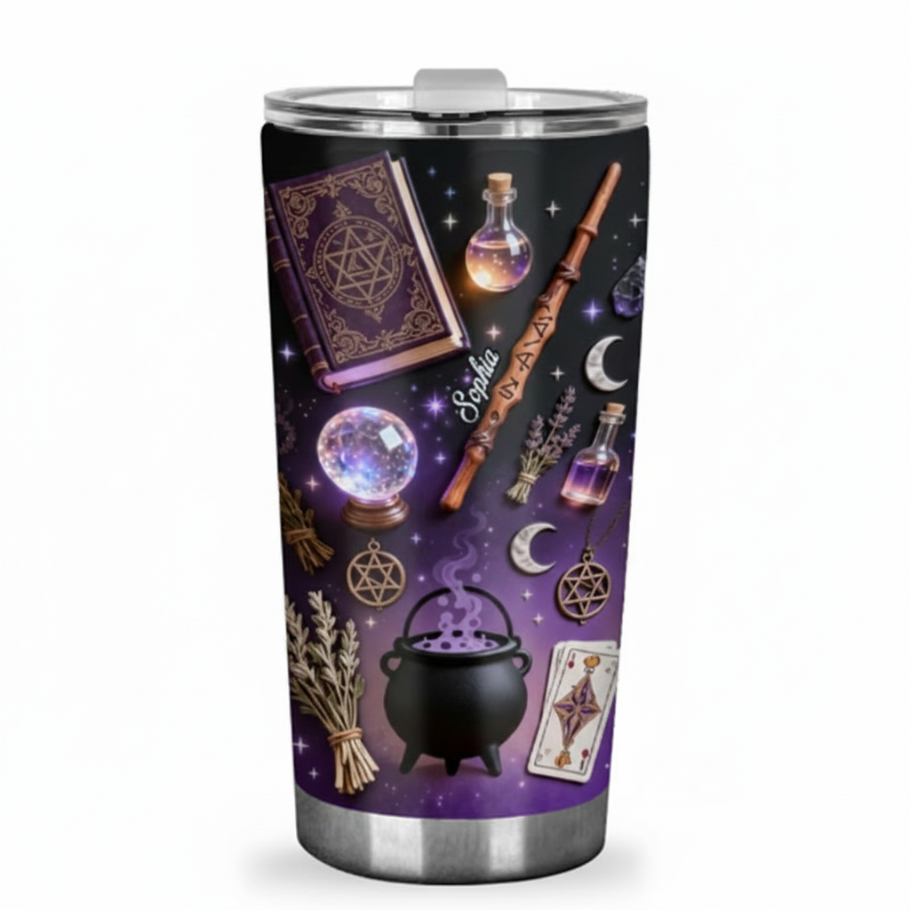 Personalized 2D Flat Mystical Potion 20oz Tumbler Custom Magic Witch Themed Tumbler for Magic Lovers
