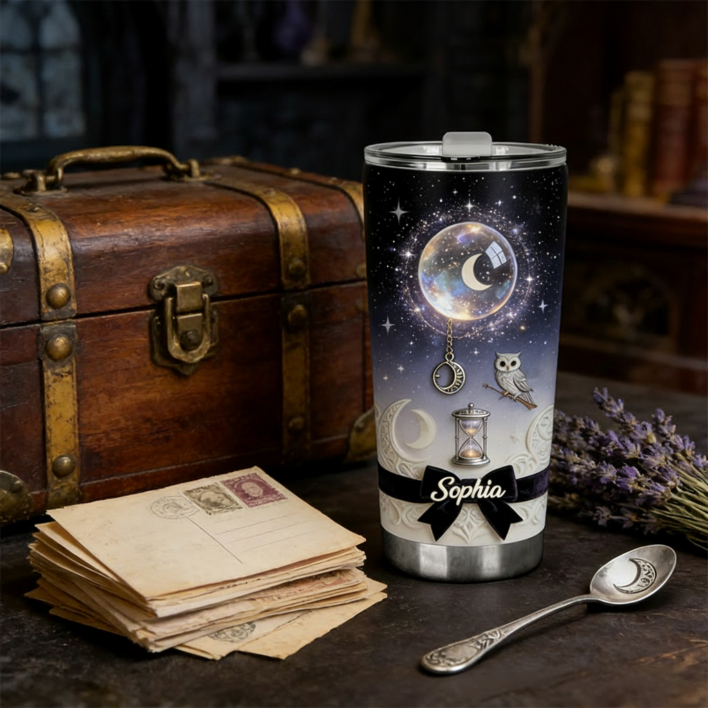 Personalized 2D Flat Celestial Dreams 20oz Tumbler Custom Magic Witch Themed Tumbler for Magic Lovers