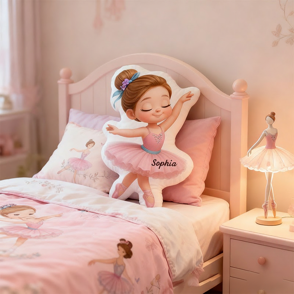 Personalized Ballet Girl Shaped Pillow for Dance Lovers Pillow Christmas Gift for Kids