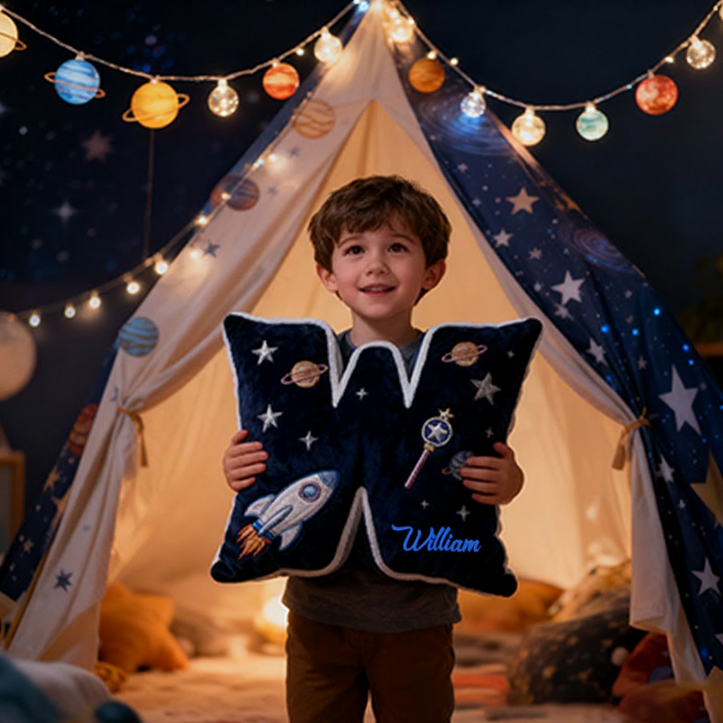 Personalized Colorful 26 Letters 3D Print Pillow Cute Adventures Among The Stars And Beyond Gift Custom Pillow Gift for Kids