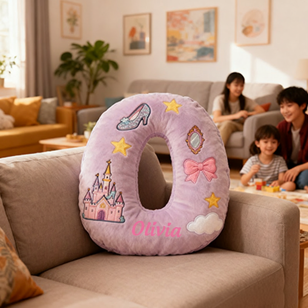 Personalized Colorful 26 Letters Cute Graphic 3D Print Pillow Cute Magic Beautiful Letter Custom Pillow Gift Christmas Gift for Kids