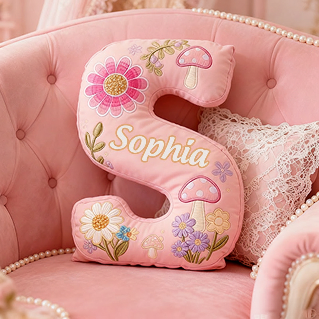 Personalized Colorful 26 Letters Cute Pillow Beautiful Hippie Letter Custom Hippie Pillow for Kids