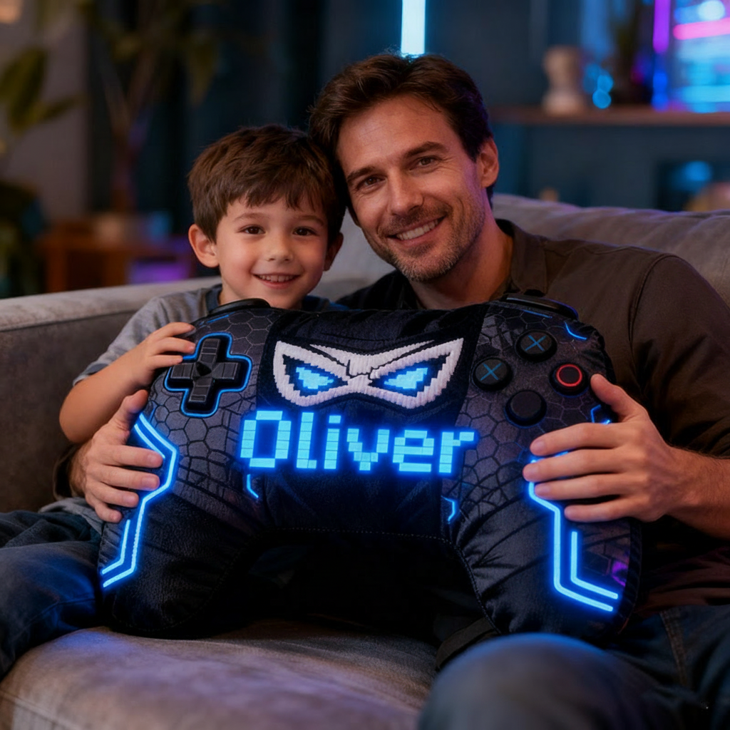 Personalized Graphic 3D Print Super Hero Game Controller Shaped Pillow for Game Lovers Plush Pillow Christmas Birthday Gift for Kids