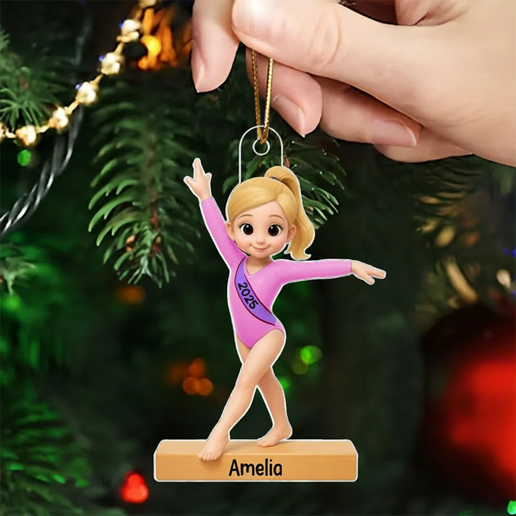 Personalized 3D Effect Gymnastic Girl Christmas Acrylic Ornament Dance Lovers Christmas Gift Dancer Xmas Gift Christmas Decor
