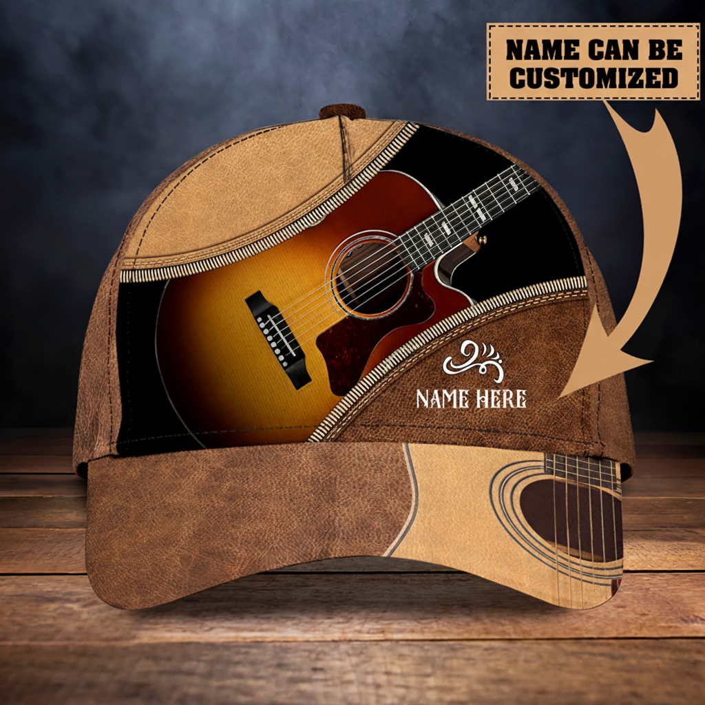 Personalized Name 3D Print Baseball Cap for Music Lover Perfect Music Lovers Guitar Lovers Custom Gift Hat With Unique Design Lover Guitar