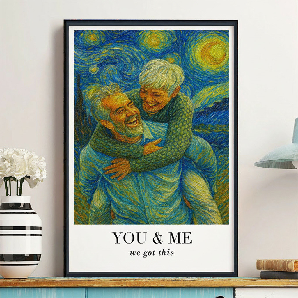 Personalized Van Gogh We Got It Wall Art For Couples Poster Without Frame Custom Art Lover Gift Custom Portrait