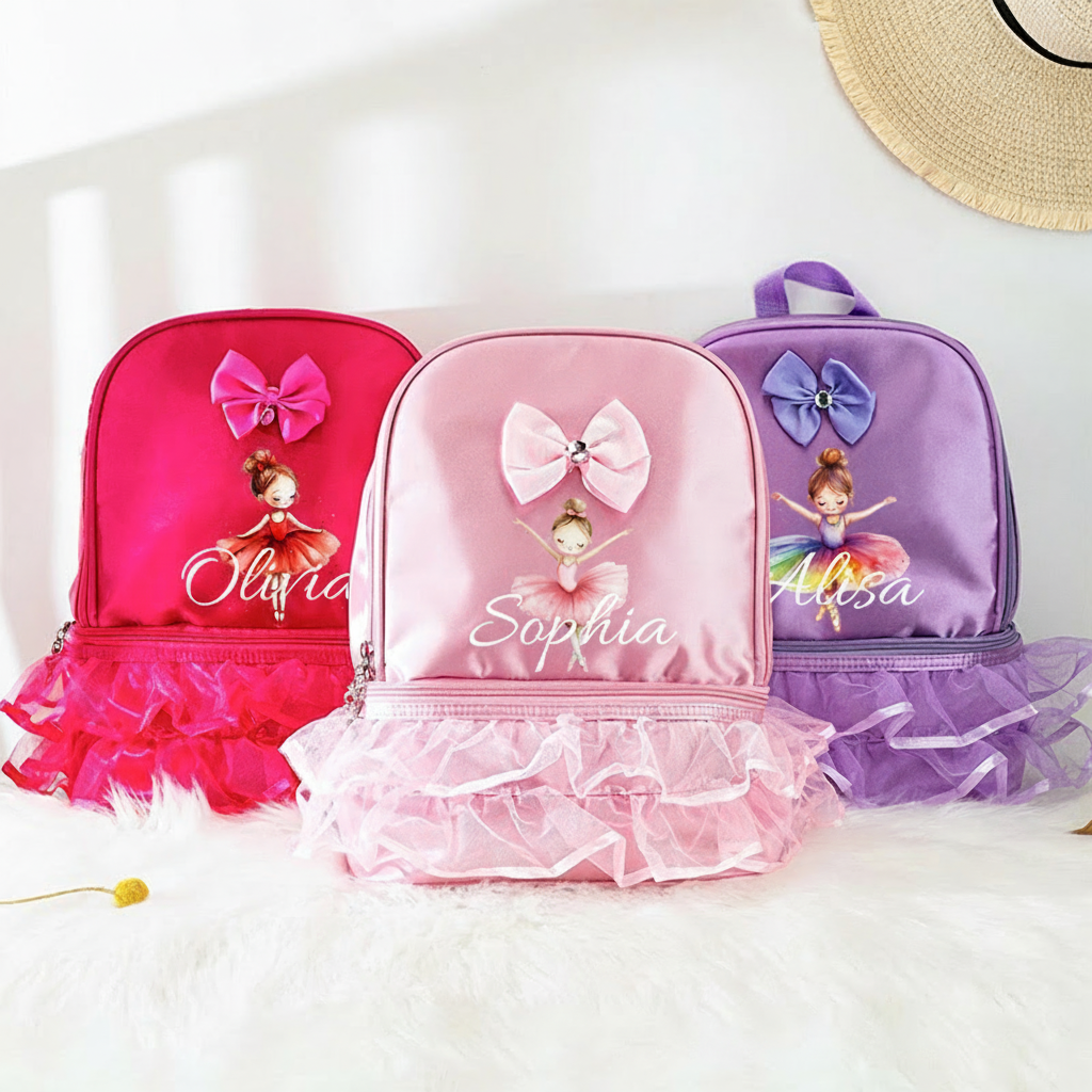 Personalized Ballerina Girl Dance Bag for Girls Cute Backpack Pink Ballet Dance Bag Gymnastic Cheer Girls Christmas Gifts Back To School Gifts
