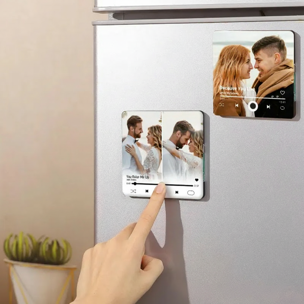 Personalized Music Fridge Magnet and Photo & Music Refrigerator Magnet and Photo Music Magnet and Play Song Music Box and Christmas Gift