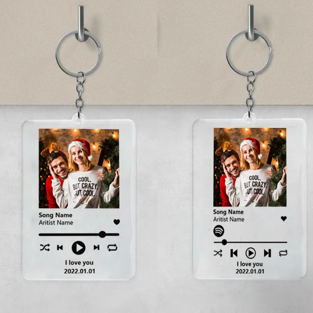 Personalized Keychain for Music Lovers and Personalized Acrylic Keychain Custom the Song and Photo and Album Cover