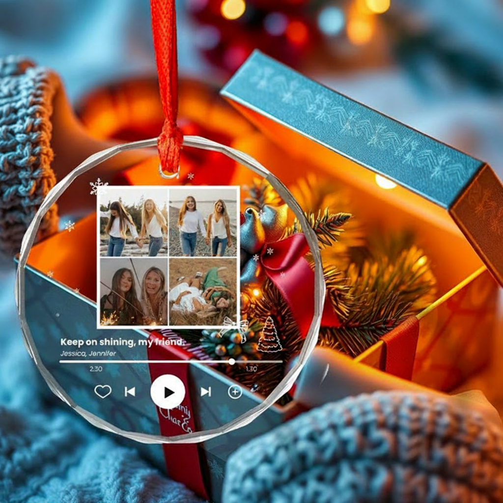 Personalized Photo Ornament Christmas Ornament Music Plaque Gift