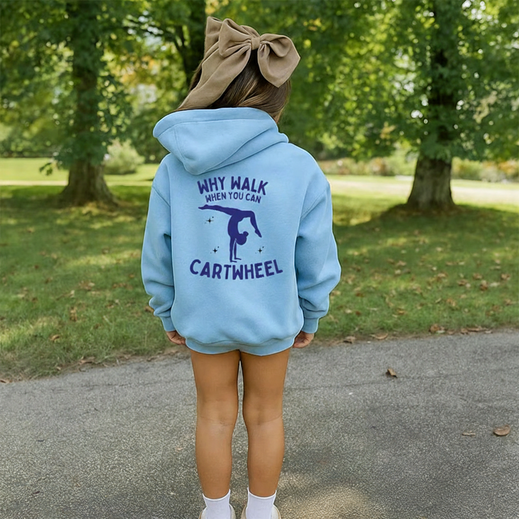 Personalized Why Walk When You Can Cartwheel Classic Sweatshirt for Kids Dancer Gymnastic Crewneck Dance Lover Shirt for Dance Team Kids Girls
