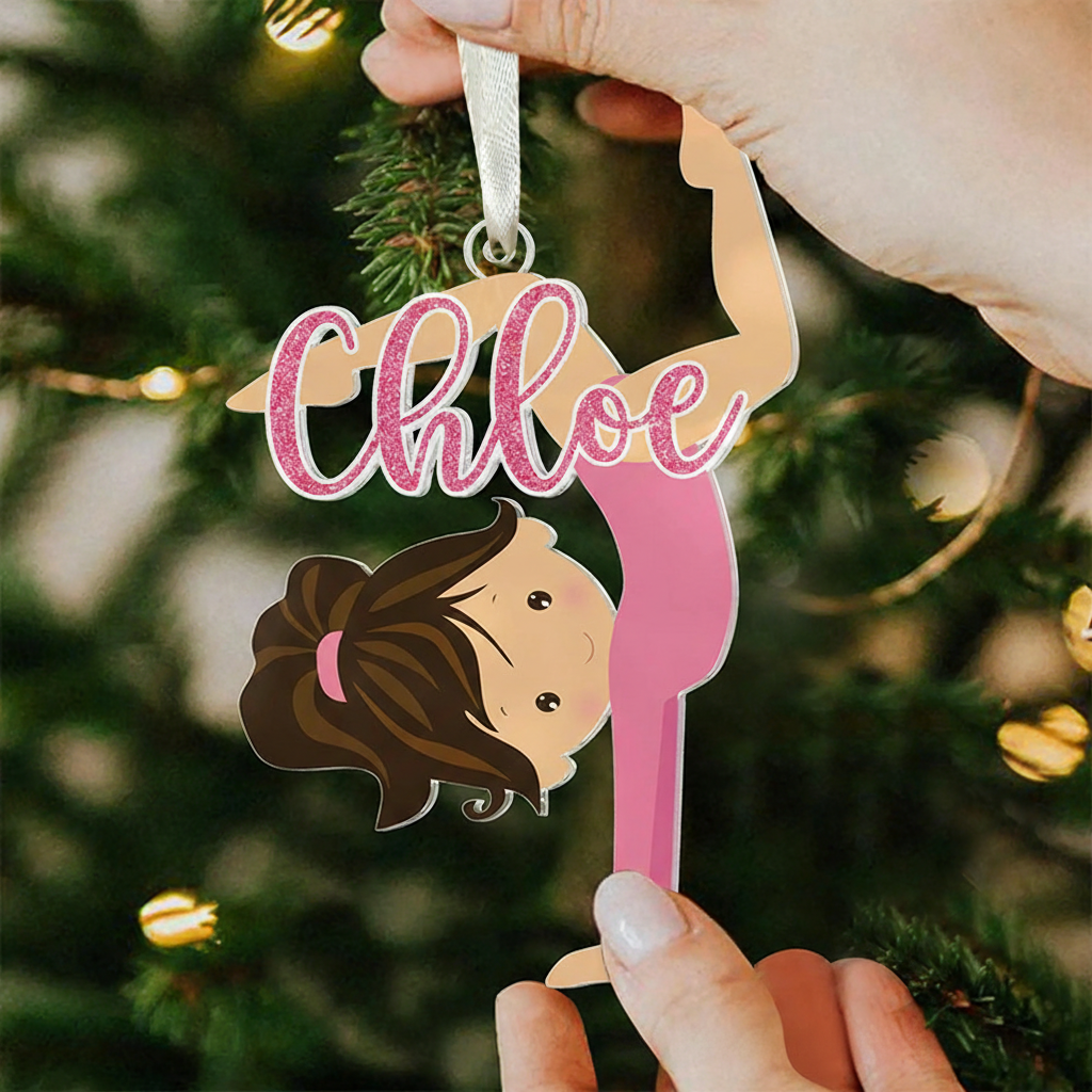 Personalized Cute Cartoon Gymnastic Girl Christmas Acrylic Ornament Dance Lovers Christmas Gift Dancer Xmas Gift Christmas Decor