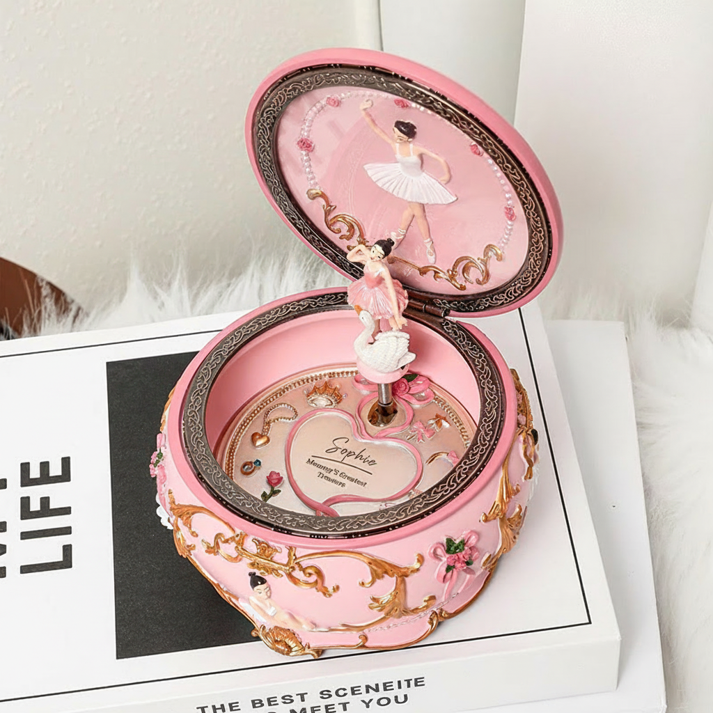 Personalized Carousel Ballerina Music Box Custom Engraved Name Musical Box Personalized Birthday Gift Christmas Gifts Keepsake Gifts