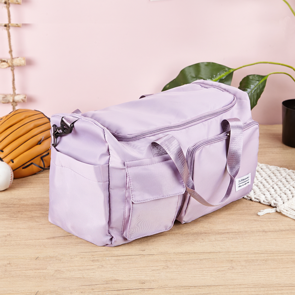 Personalized Ballet Girl Birth Flower Butterfly Waterproof Large Travel Duffle Bag Dance Bag with Shoe Compartment and Shoulder Strap for Dance Lover