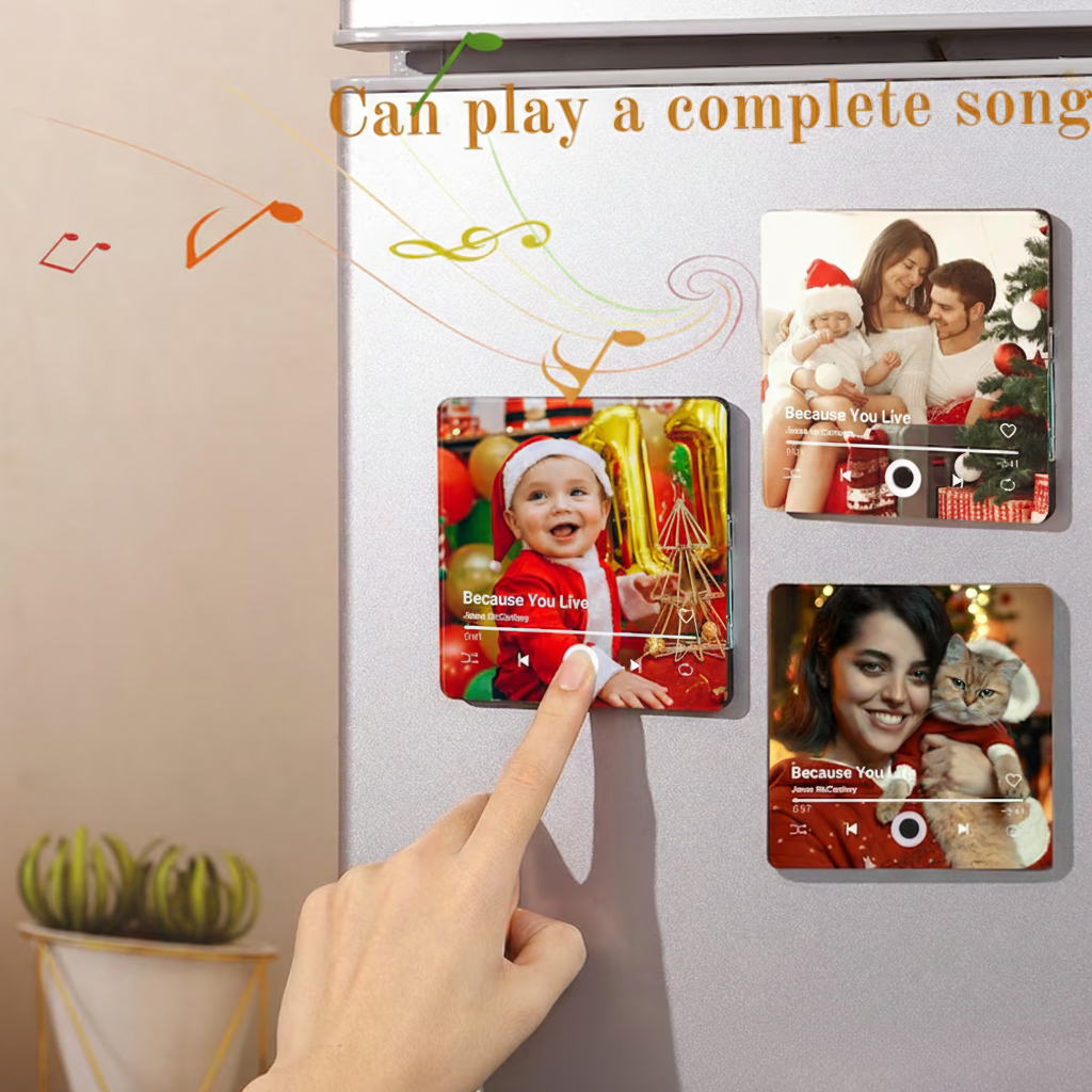 Personalized Music Fridge Magnet and Play Full Song & Recordable Fridge Magnet and Photo Music Fridge Magnet