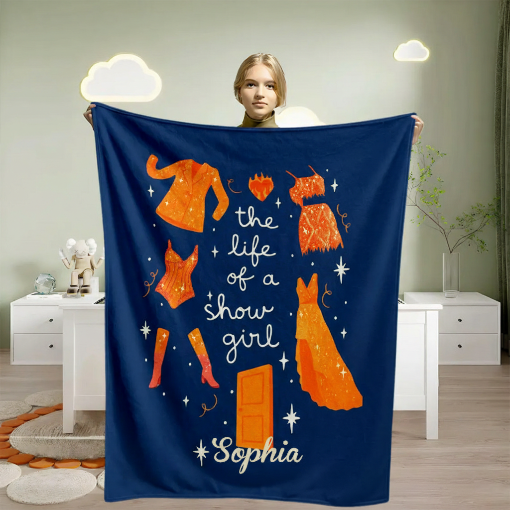 Personalized Life of a Show Girl Blanket Flannel Blanket Ballet Lover Blanket with Name for Dance Lovers Dancer