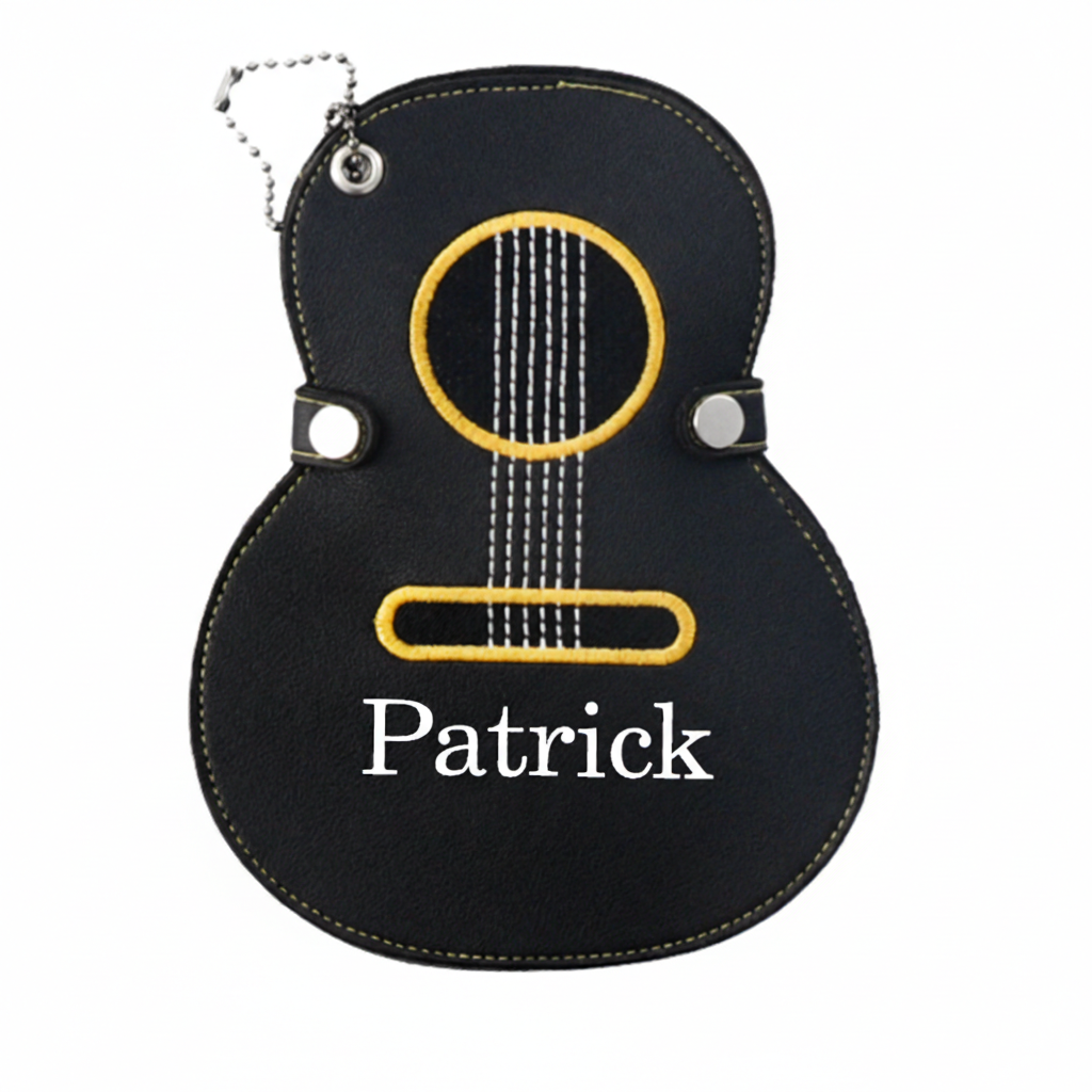 Personalized Your Handwriting Guitar Shaped Sleeve Custom Guitar Pick Holder Gift for Guitarist Guitar Pick Case