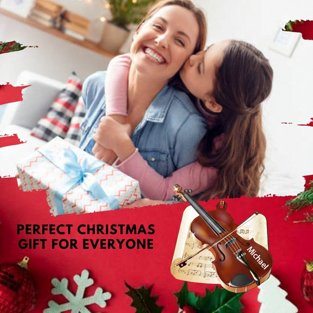 Personalized Musical Instruments Ornament and Violin Ornament Custom Names Violin Ornaments for Christmas and Violin Christmas Ornament