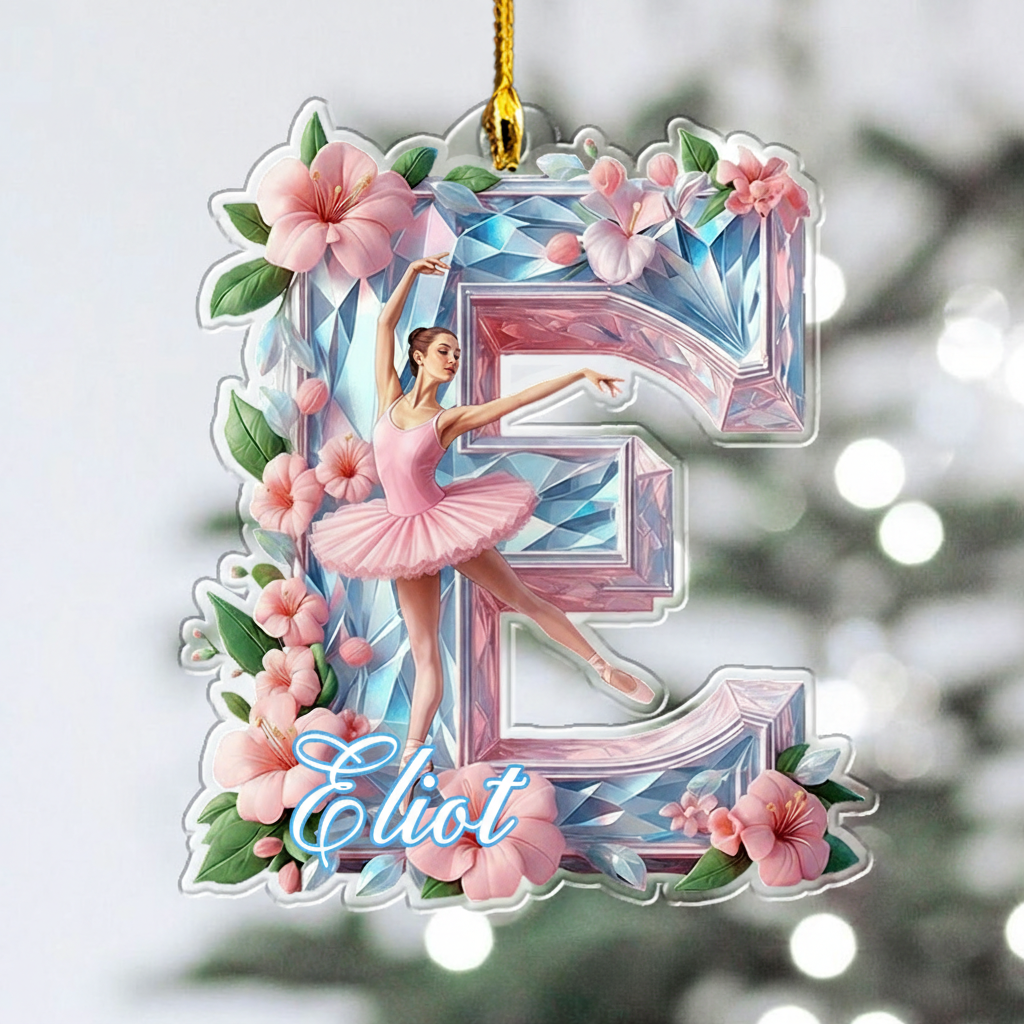 Personalized Crystal Ballet Alphabet Acrylic Ornament Dance Lovers Christmas Gift Dancer Xmas Gift Christmas Decor