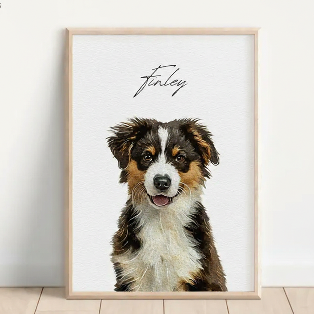 Personalized Watercolor Style Wall Art For Dog and Cat Lovers Poster Without Frame Custom Art Lover Gift Custom Pet Portrait
