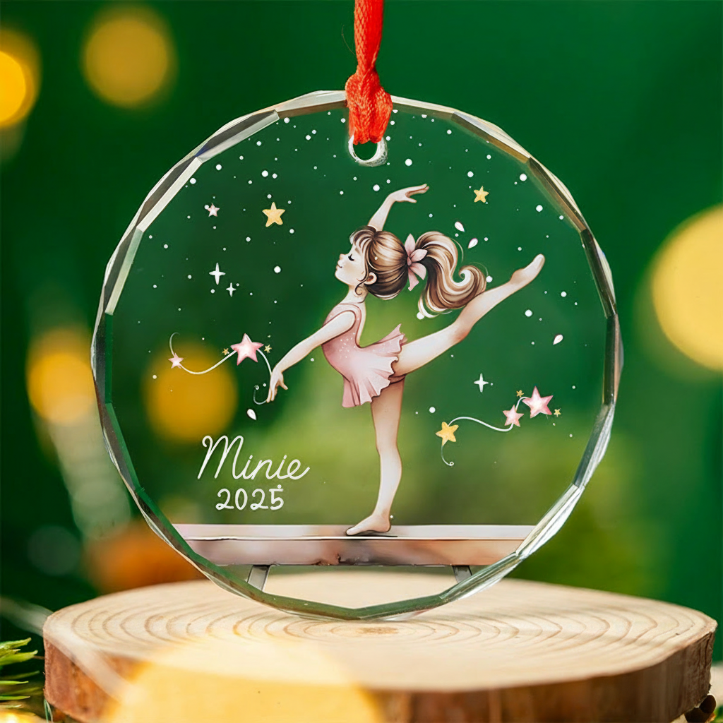 Personalized Elegant Gymnastics Glass Christmas Ornament Dance Lovers Christmas Gift Dancer Xmas Gift Christmas Decor