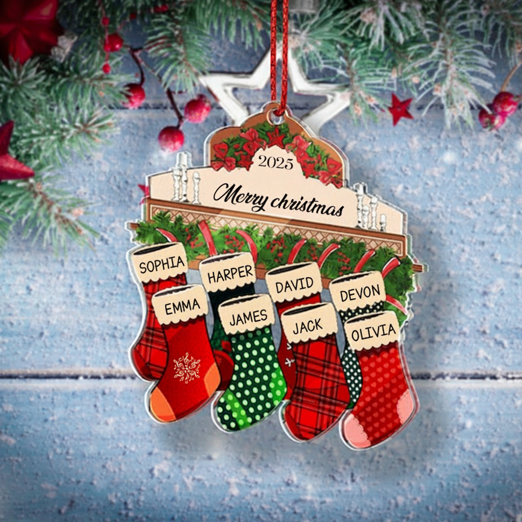 Personalized Christmas Ornament Christmas Tree Ornament with Names Christmas Tree Name Ornament