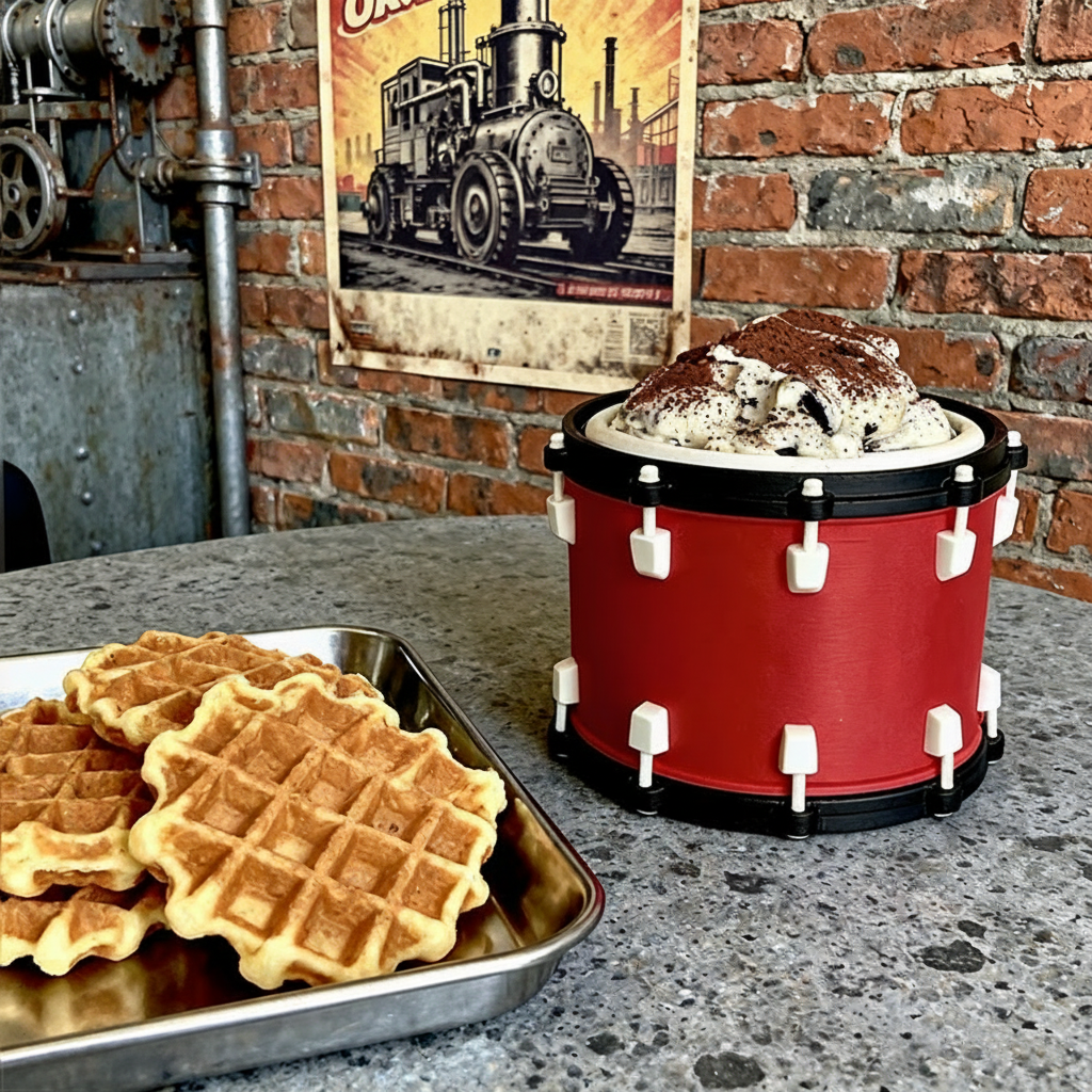 Personalized Drum Music Ice Cream Pint Holder with Spoon Slots Eco-Friendly 3D Print for Music Lovers