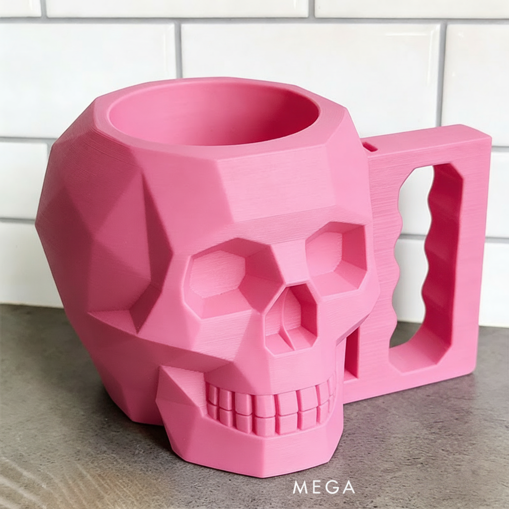 Personalized Low Poly Style Skull Gamer Ice Cream Pint Holder with Spoon Slots Eco-Friendly 3D Print for Game Lovers