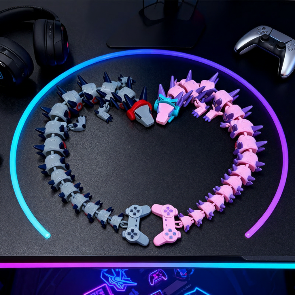 Personalized 3D Printed Gamer Dragon3D Printed Gift for Game Lovers