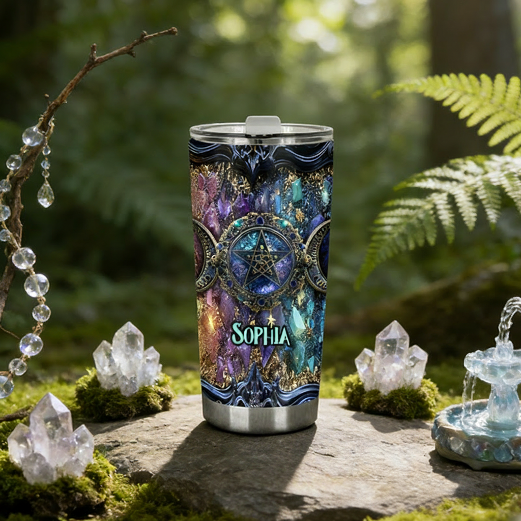 Personalized 2D Flat Cosmic Dreamcatcher 20oz Tumbler Custom Magic Witch Themed Tumbler for Magic Lovers