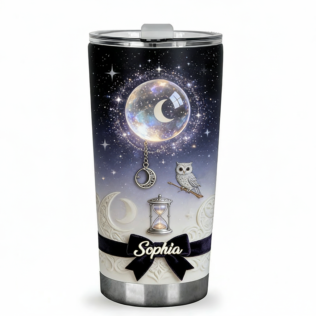 Personalized 2D Flat Celestial Dreams 20oz Tumbler Custom Magic Witch Themed Tumbler for Magic Lovers