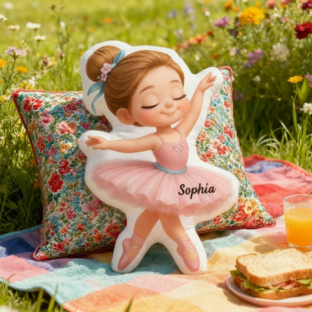 Personalized Ballet Girl Shaped Pillow for Dance Lovers Pillow Christmas Gift for Kids