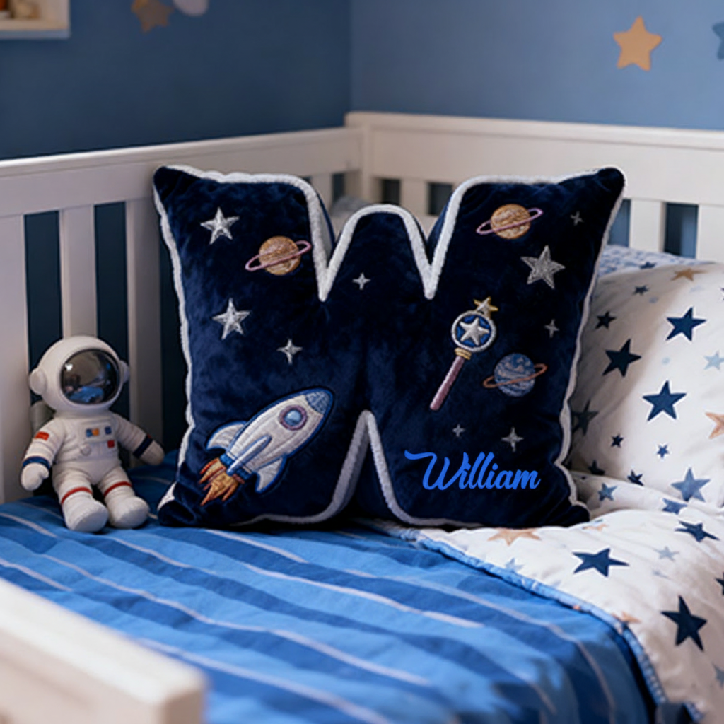 Personalized Colorful 26 Letters 3D Print Pillow Cute Adventures Among The Stars And Beyond Gift Custom Pillow Gift for Kids