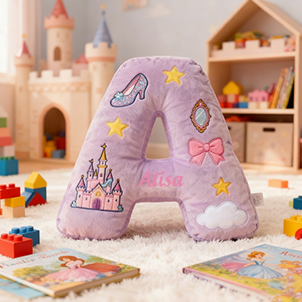 Personalized Colorful 26 Letters Cute Graphic 3D Print Pillow Cute Magic Beautiful Letter Custom Pillow Gift Christmas Gift for Kids