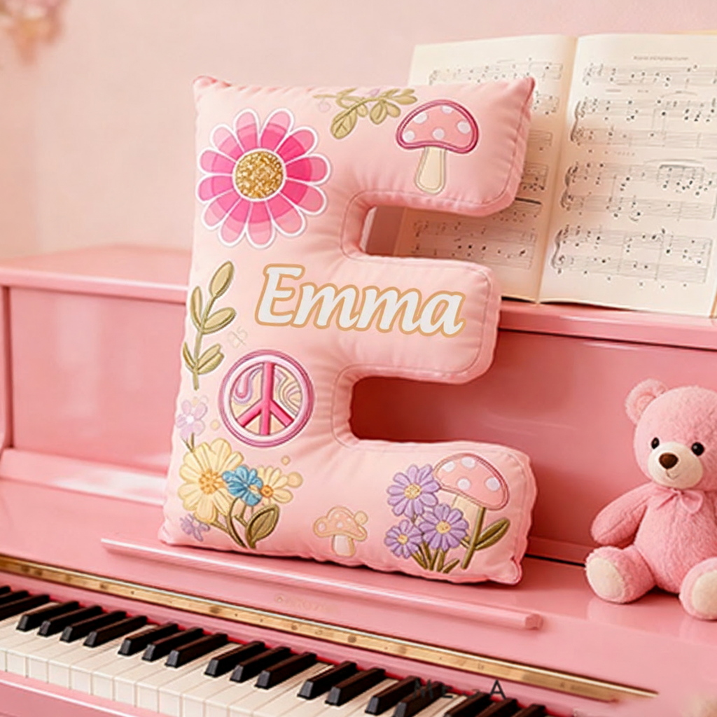 Personalized Colorful 26 Letters Cute Pillow Beautiful Hippie Letter Custom Hippie Pillow for Kids