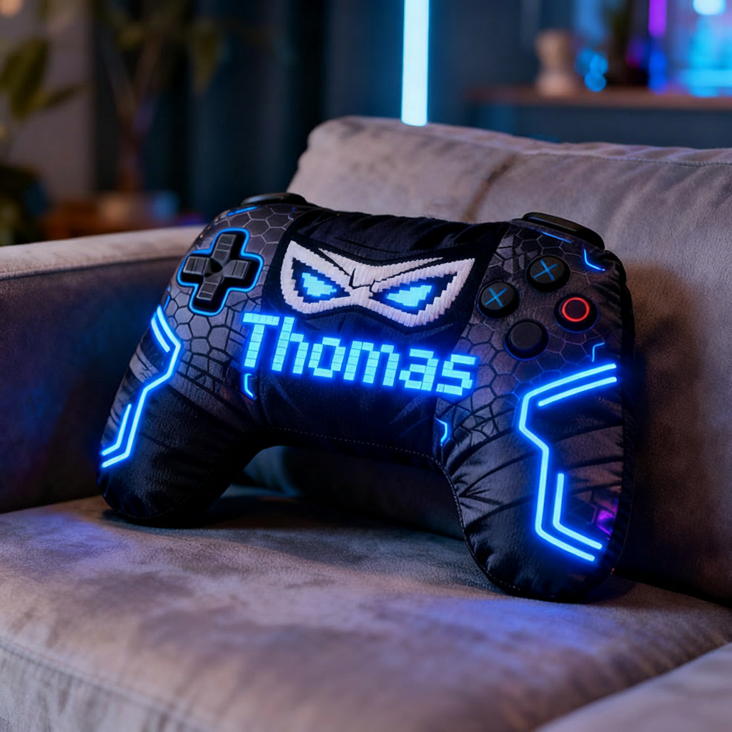 Personalized Graphic 3D Print Super Hero Game Controller Shaped Pillow for Game Lovers Plush Pillow Christmas Birthday Gift for Kids