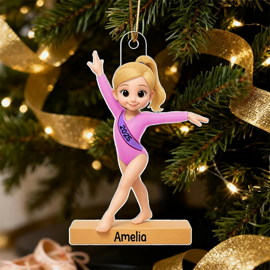 Personalized 3D Effect Gymnastic Girl Christmas Acrylic Ornament Dance Lovers Christmas Gift Dancer Xmas Gift Christmas Decor