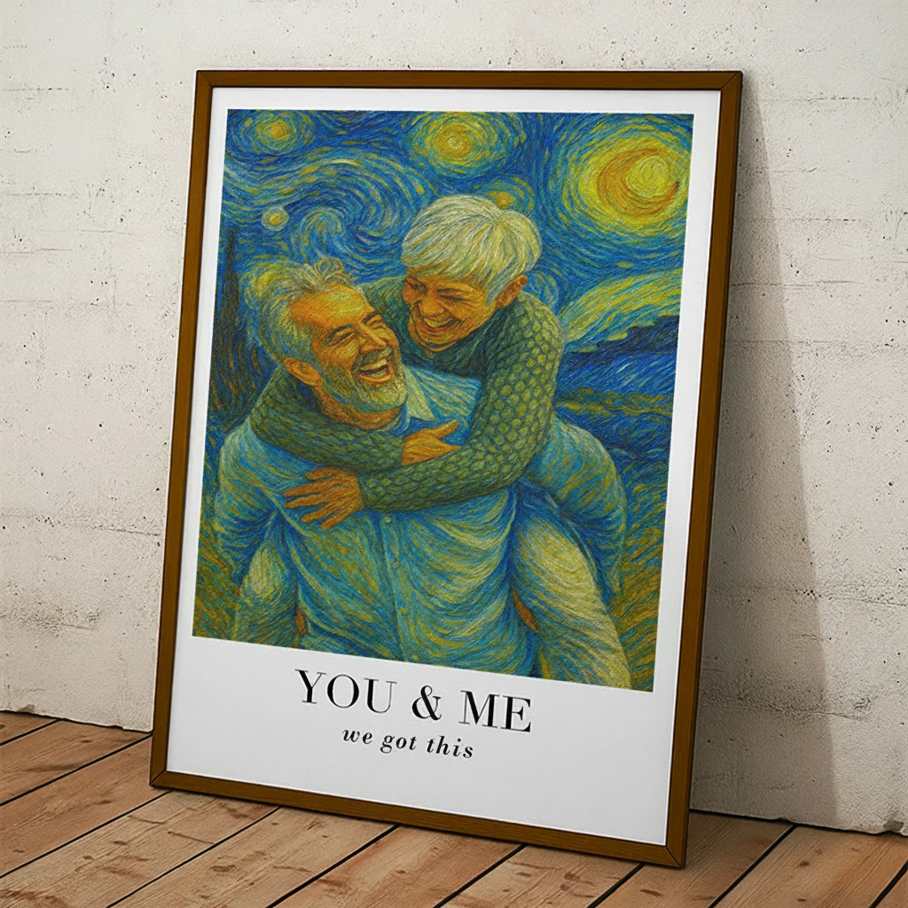 Personalized Van Gogh We Got It Wall Art For Couples Poster Without Frame Custom Art Lover Gift Custom Portrait