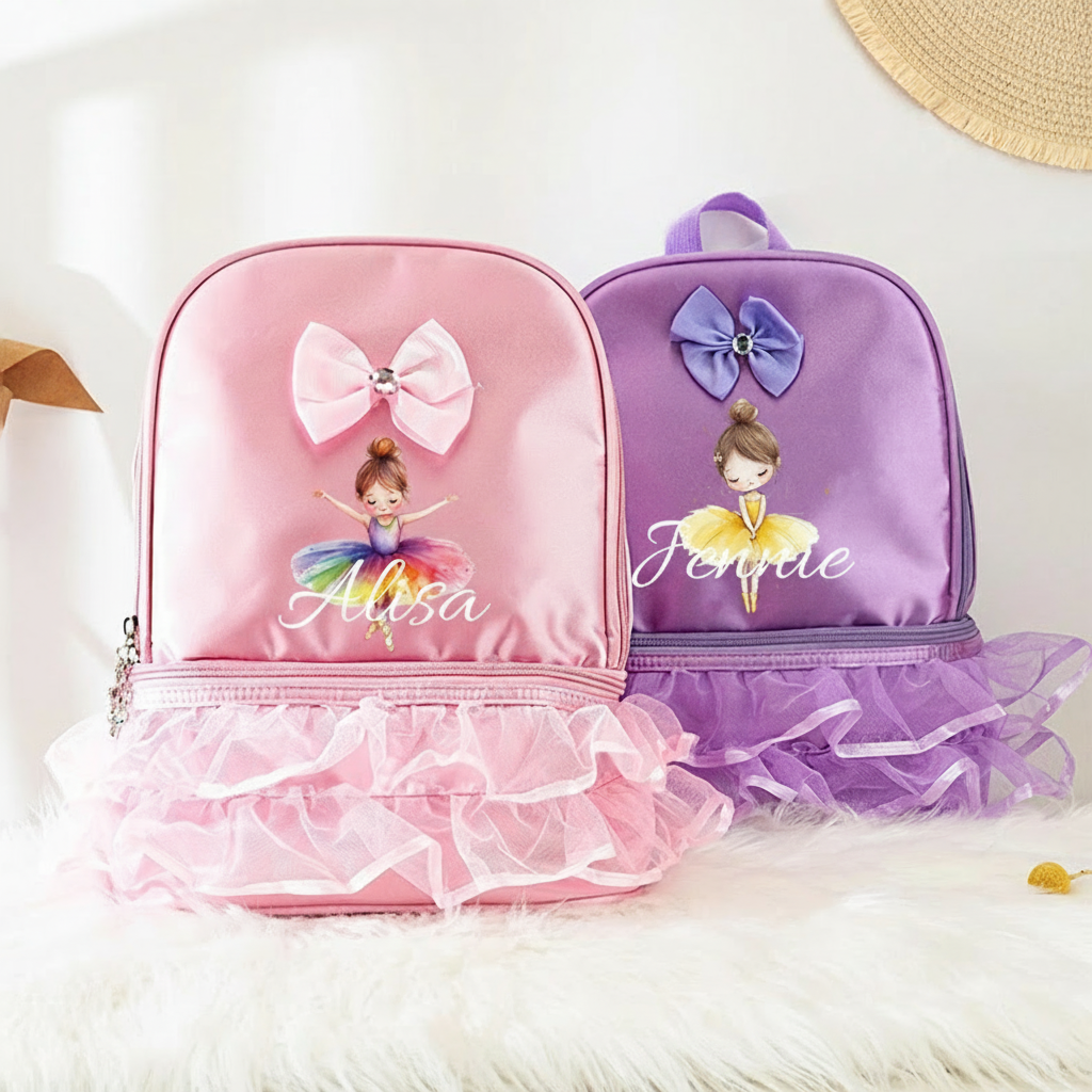 Personalized Ballerina Girl Dance Bag for Girls Cute Backpack Pink Ballet Dance Bag Gymnastic Cheer Girls Christmas Gifts Back To School Gifts