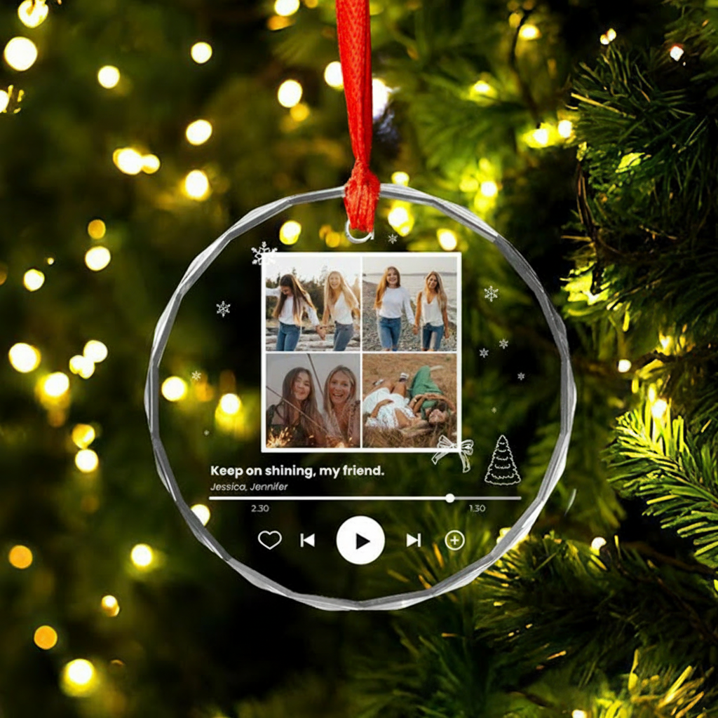 Personalized Photo Ornament Christmas Ornament Music Plaque Gift