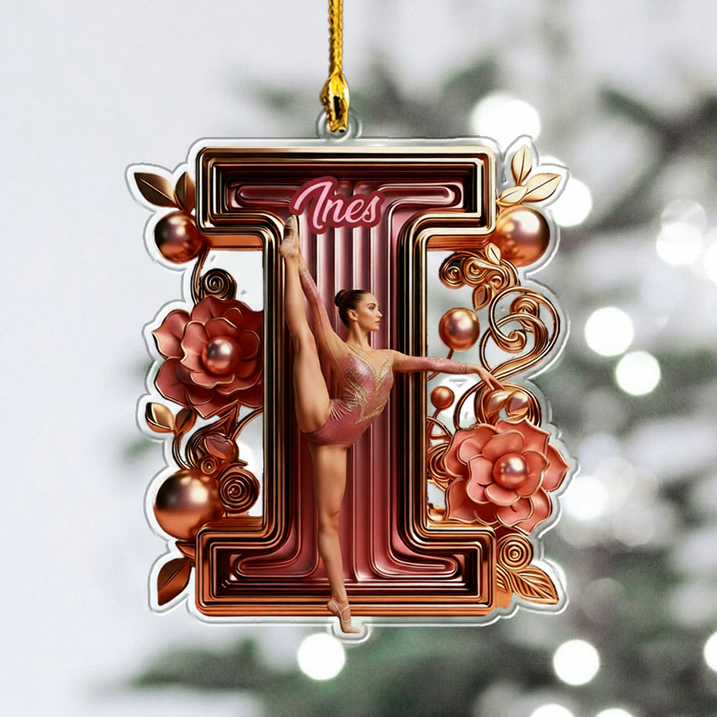 Personalized Flora Gymnastic Alphabet Acrylic Ornament Gymnastic Dance Lovers Christmas Gift Dancer Xmas Gift Christmas Decor