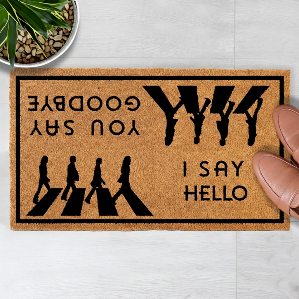 Personalized Hello Goodbye Doormat Musical Welcome Mat New Home Gift Mat