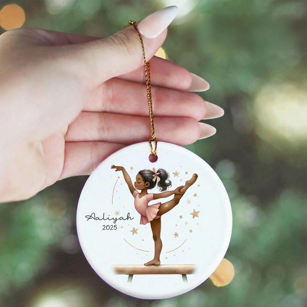 Personalized Elegant Gymnastics Ceramic Christmas Ornament Dance Lovers Christmas Gift Dancer Xmas Gift Christmas Decor