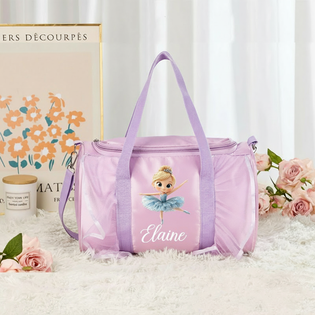 Personalized Classic Cartoon Ballerina Dance Bag for Girls Duffle Bag Pink Ballet Dance Bag Gymnastic Cheer Girl Christmas Gift Back To School Gift