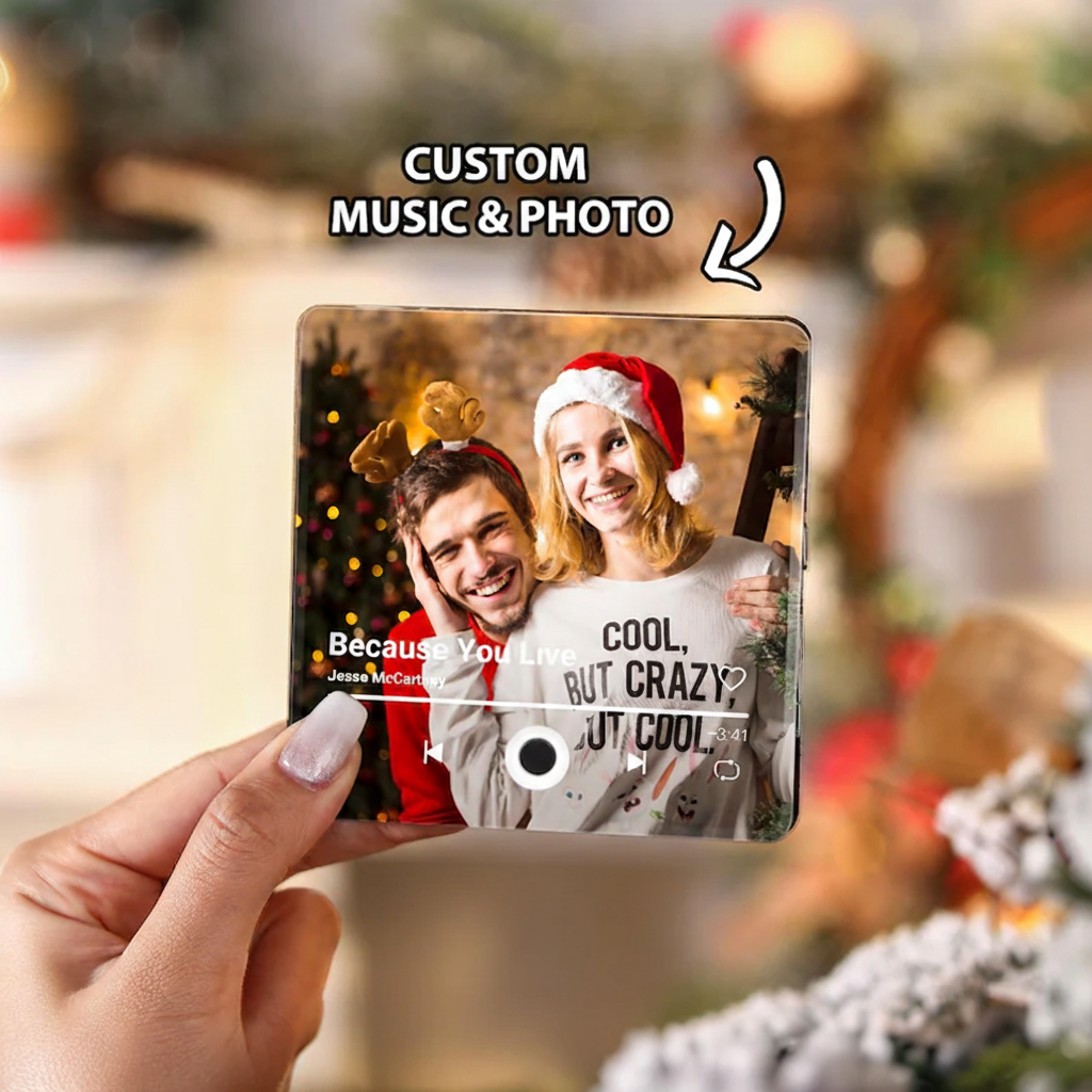 Personalized Song Fridge Magnet and Custom Music Refrigerator Magnets and Photo Fridge Magnet and Anniversary Christmas Gifts for Him